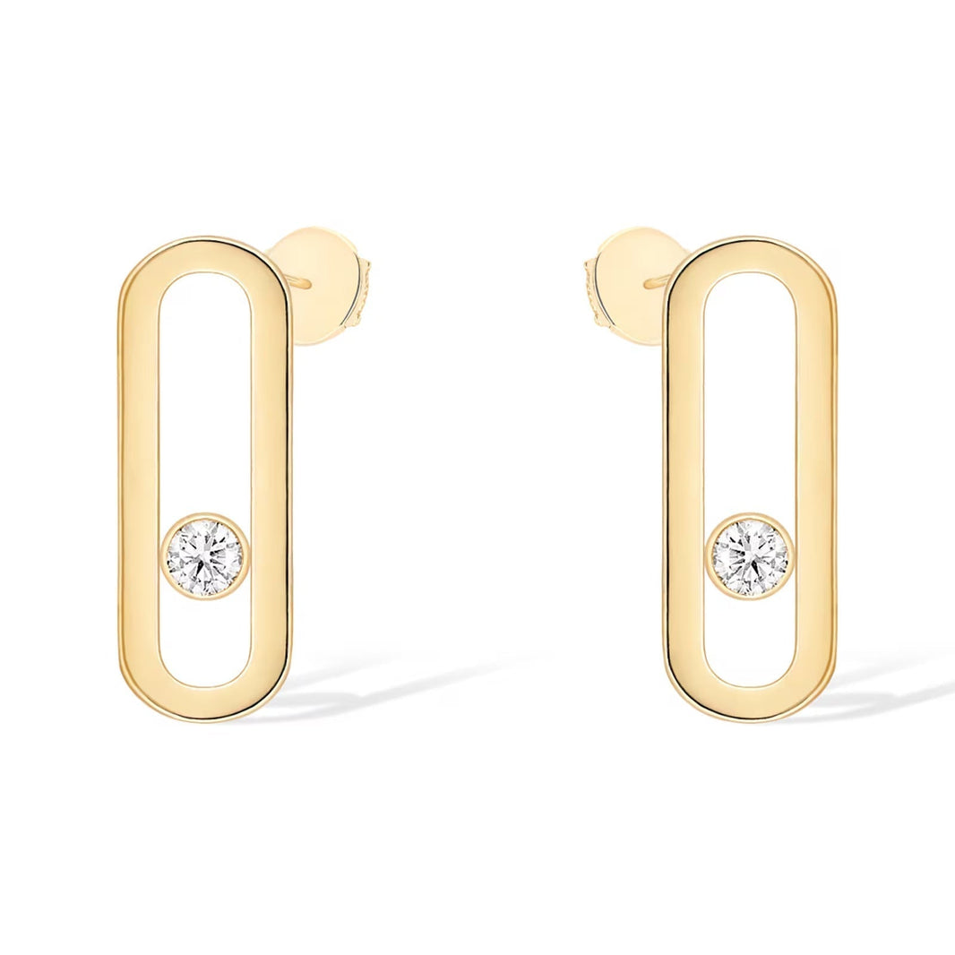 [LOXURA]MOVE UNO SMALL 1 DIAMOND EARRINGS