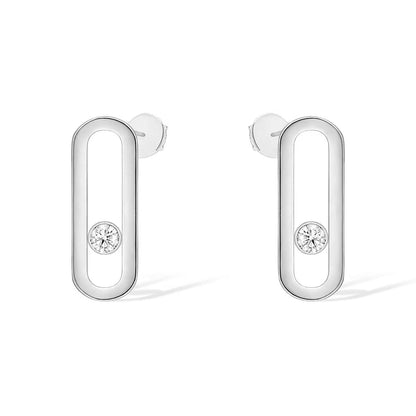 [LOXURA]MOVE UNO SMALL 1 DIAMOND EARRINGS