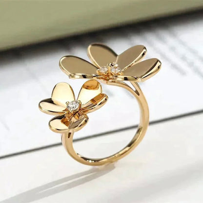 [LOXURA]CLOVER COMOS GOLD DIAMOND RING