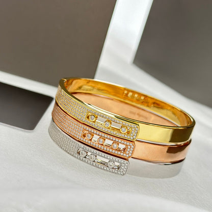 [LOXURA]Move Noa Rose Gold Pavé Diamond Bangle Bracelet