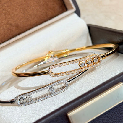 [LOXURA]Move Pavé Diamond Bangle Bracelet M