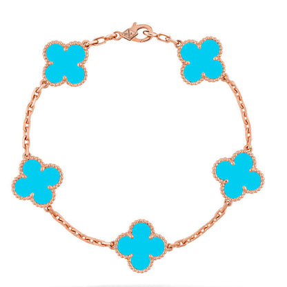 [LOXURA] CLOVER 5 MOTIF TURQUOISE BRACELET COLLECTION
