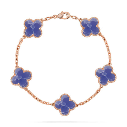 [LOXURA]CLOVER 5 MOTIF BLUE VEINS BRACELET COLLECTION