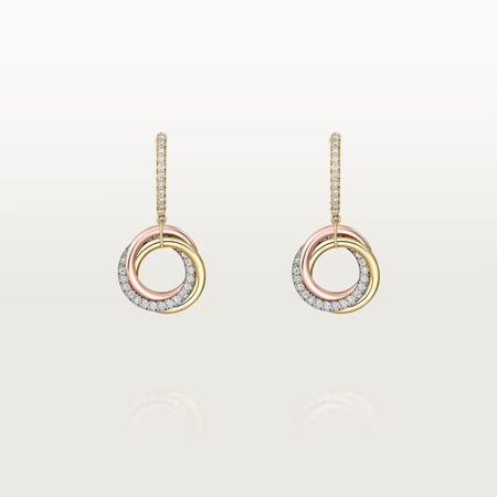 [LOXURA]TRINITY HALF DIAMOND  EARRINGS