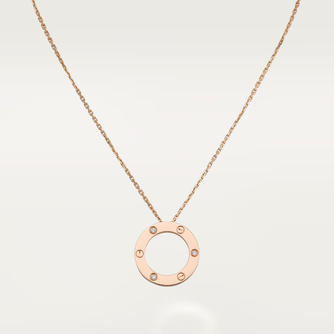 [LOXURA]LOVE NECKLACE 16MM 3 DIAMONDS