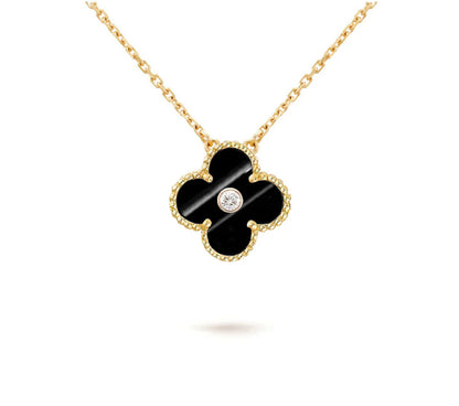 [LOXURA]CLOVER 15MM DIAMOND SINGLE FLOWER NECKLACE COLLECTION