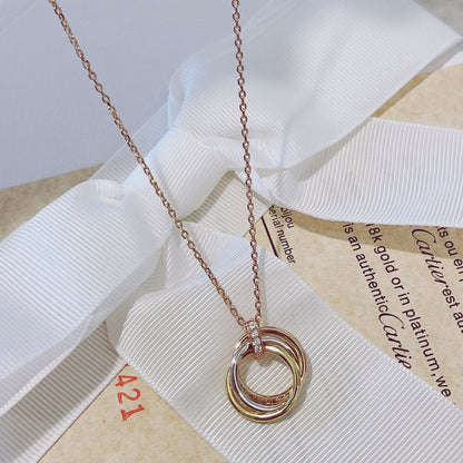 [LOXURA]TRINITY NECKLACE GOLD  DIAMONDS