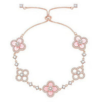 [LOXURA]CLOVER 5 MOTIF PINK BLUE RED WHITE BRACELET