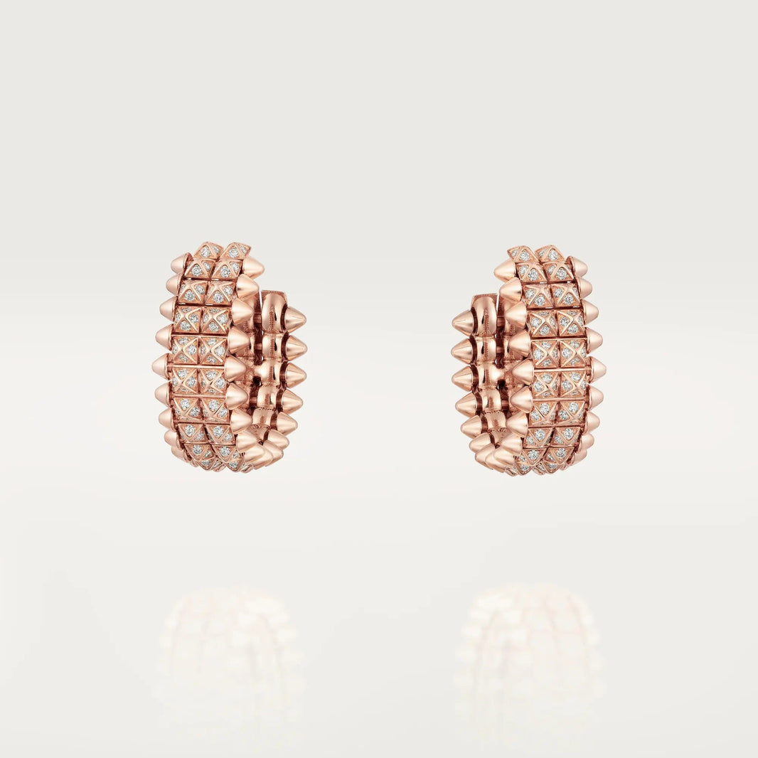 [LOXURA]CLASH 9.2MM FULL DIAMOND DOUBLE ROW EARRINGS