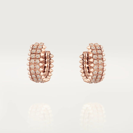 [LOXURA]CLASH 9.2MM FULL DIAMOND DOUBLE ROW EARRINGS