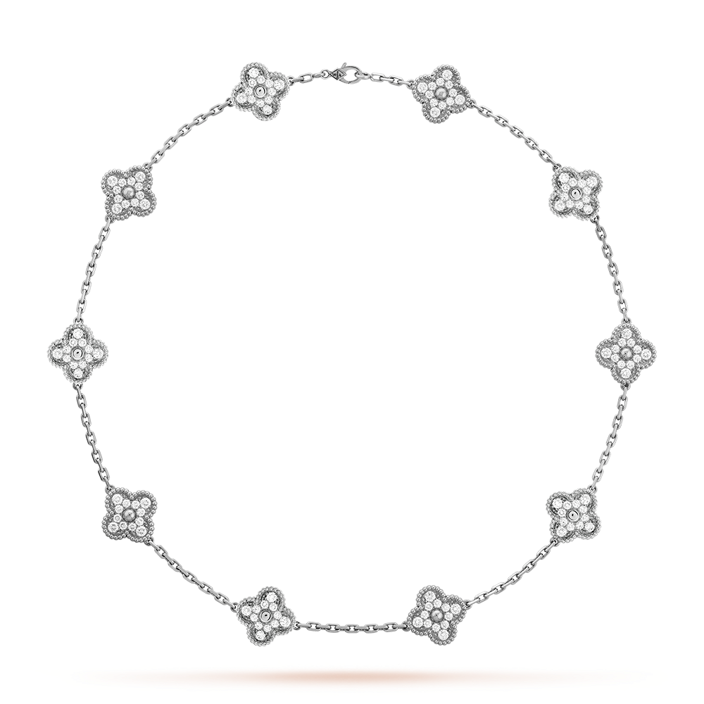 [LOXURA]CLOVER 10 MOTIFS DIAMOND NECKLACE