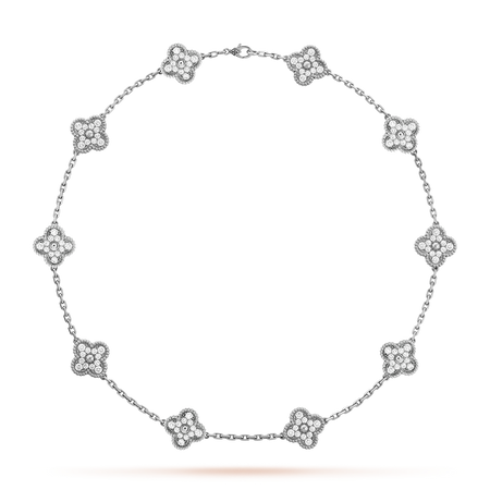 [LOXURA]CLOVER 10 MOTIFS DIAMOND NECKLACE