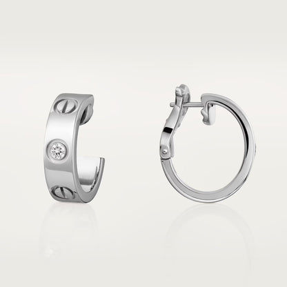 [LOXURA]LOVE EARRINGS 5.7MM 2 DIAMONDS