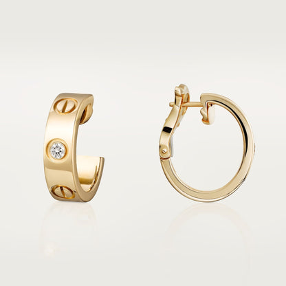 [LOXURA]LOVE EARRINGS 5.7MM 2 DIAMONDS