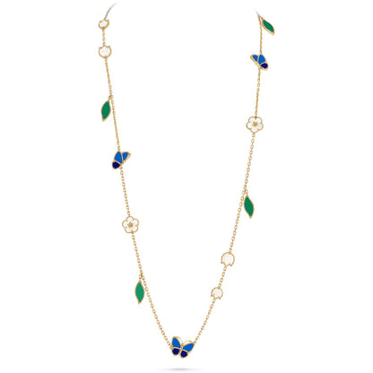 [LOXURA]LUCKY SPRING BUTTERFLY 15 FLOWER NECKLACE