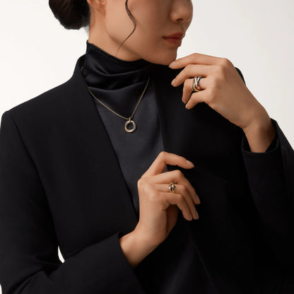 [LOXURA]TRINITY MEDIUM  DIAMONDS NECKLACE