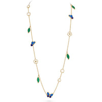 [LOXURA]LUCKY SPRING BUTTERFLY 15 FLOWER NECKLACE
