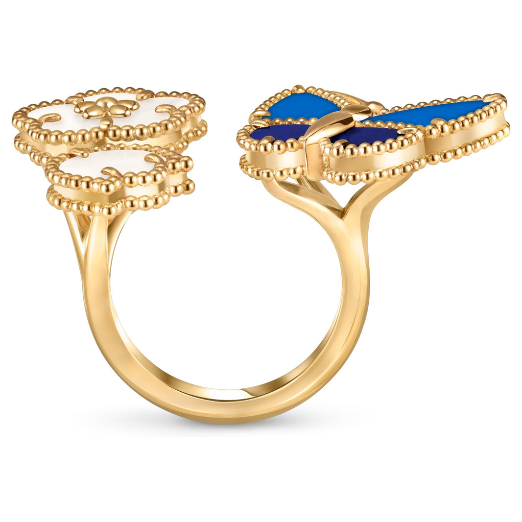 [LOXURA]LUCKY SPRING BUTTERFLY OPEN-FACE RINGS