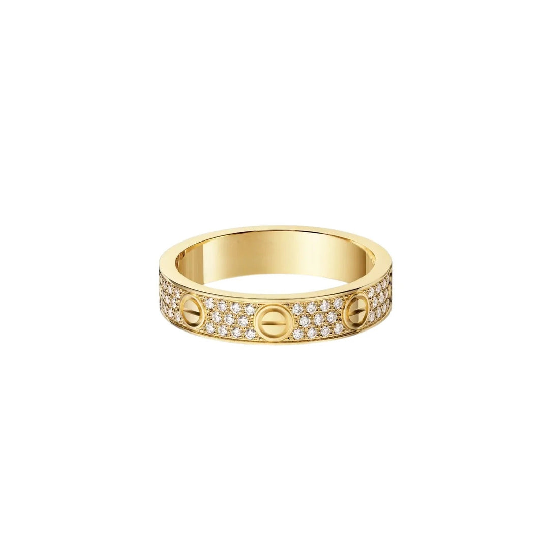 [LOXURA]LOVE RING 4.0MM DIAMOND PAVED