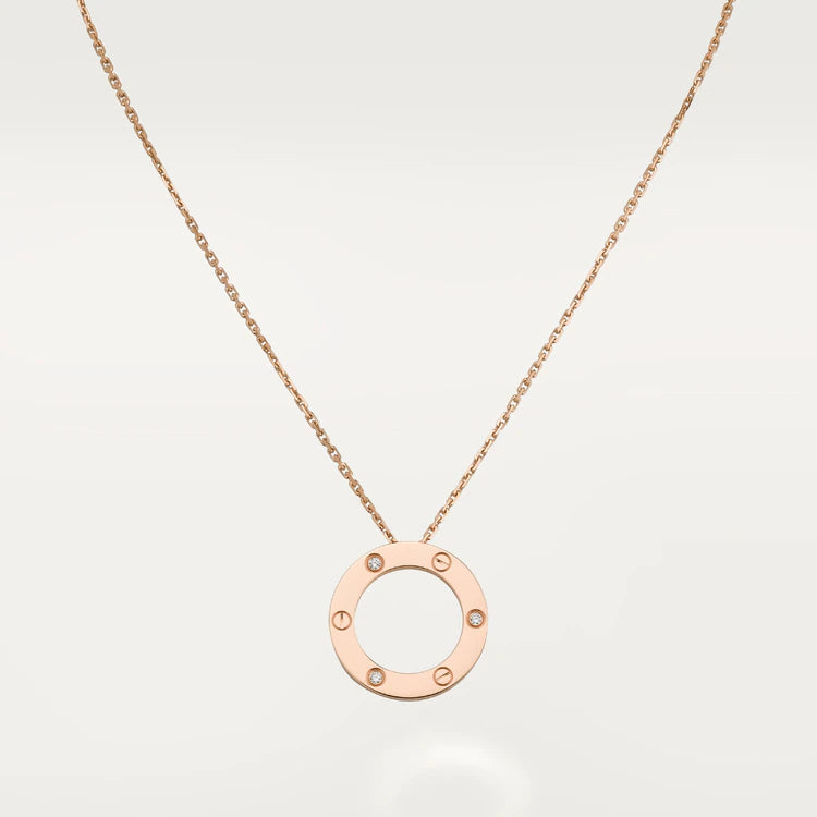 [LOXURA]LOVE NECKLACE 16MM 3 DIAMONDS