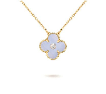[LOXURA]CLOVER 15MM DIAMOND SINGLE FLOWER NECKLACE COLLECTION