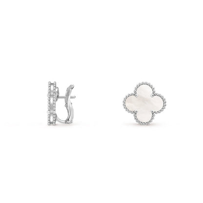 [LOXURA]CLOVER SILVER 15MM MOP EARRINGS COLLECTION