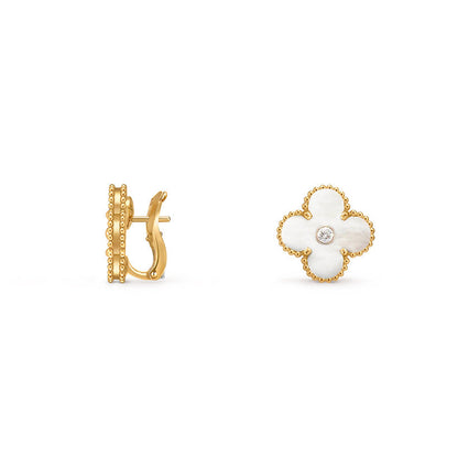 [LOXURA]CLOVER 15MM MOP DIAMOND EARRINGS COLLECTION