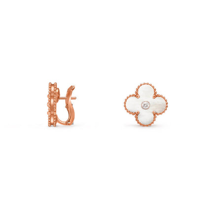 [LOXURA]CLOVER 15MM MOP DIAMOND EARRINGS COLLECTION