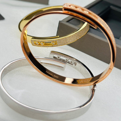 [LOXURA]Move Noa Rose Gold Pavé Diamond Bangle Bracelet