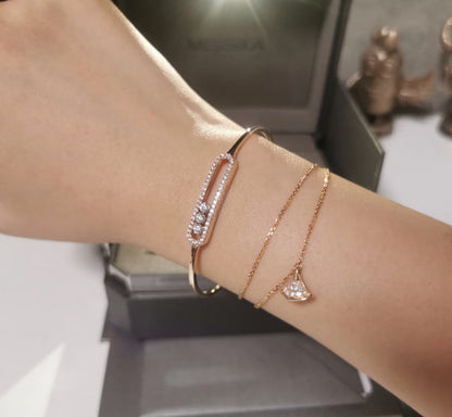 [LOXURA]Move Pavé Diamond Bangle Bracelet M