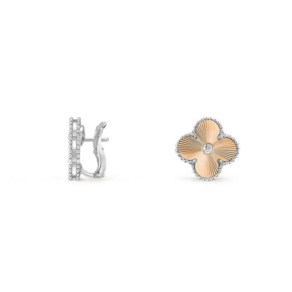 [LOXURA]CLOVER SILVER 15MM MOP DIAMOND EARRINGS COLLECTION
