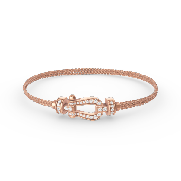 [LOXURA]FORCE SMALL HORSESHOE  DIAMOND CHAIN ROPE BRACELET