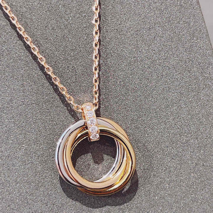 [LOXURA]TRINITY NECKLACE GOLD  DIAMONDS