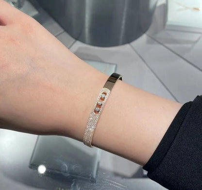[LOXURA]Move Noa Rose Gold Pavé Diamond Bangle Bracelet
