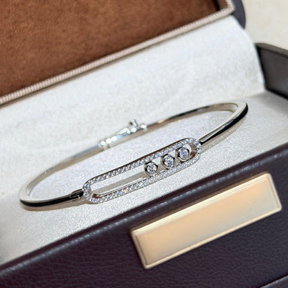 [LOXURA]Move Pavé Diamond Bangle Bracelet M