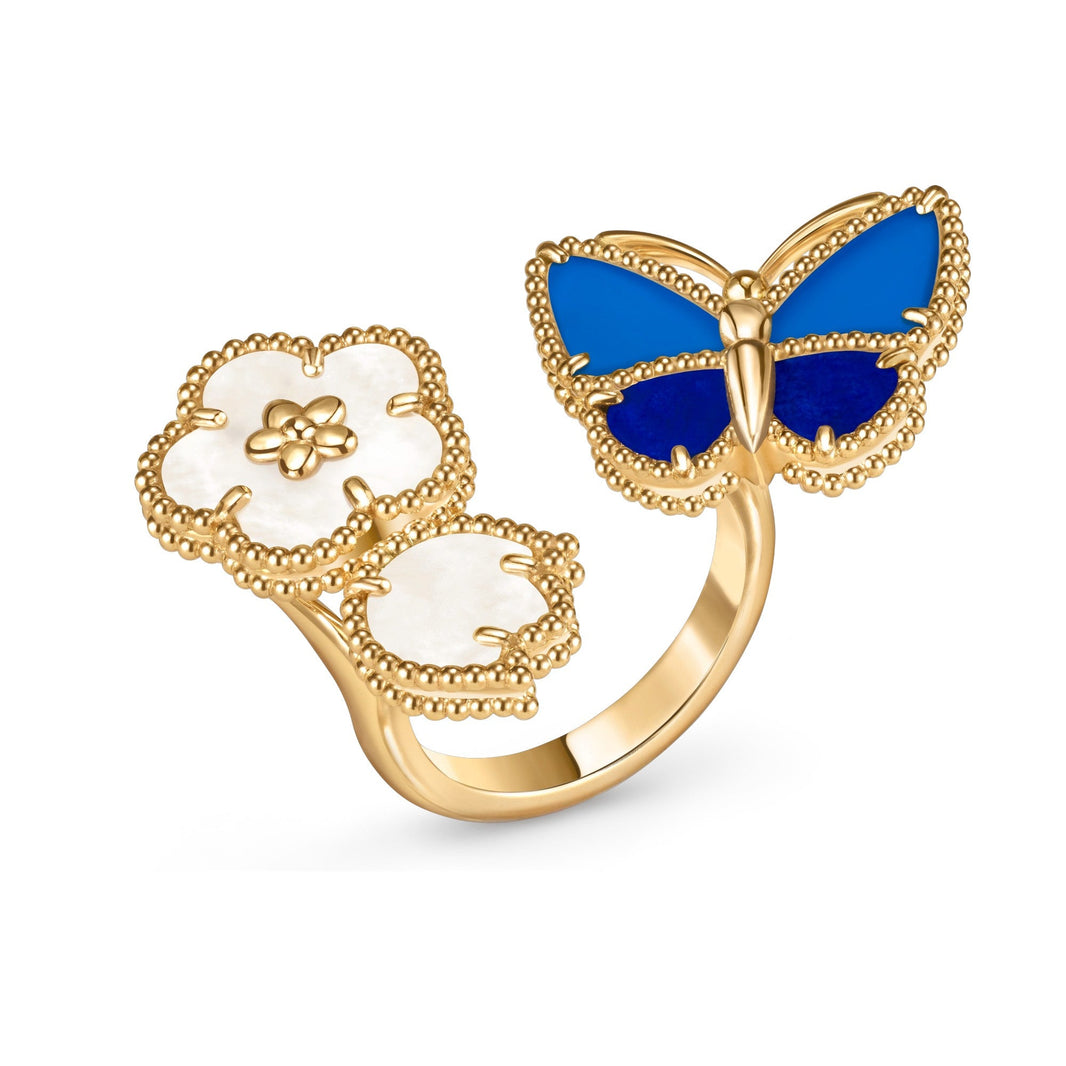 [LOXURA]LUCKY SPRING BUTTERFLY OPEN-FACE RINGS