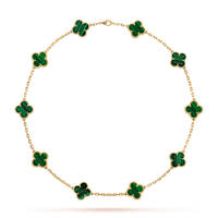 [LOXURA]CLOVER 10 MOTIFS MALACHITE NECKLACE