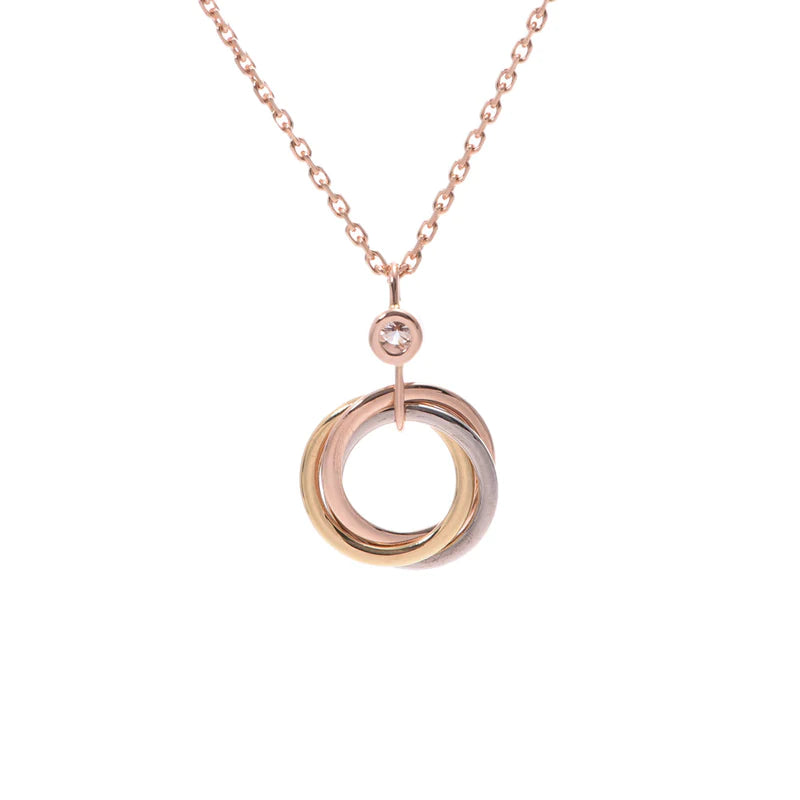 [LOXURA]TRINITY SILVER GOLD PINK GOLD NECKLACE