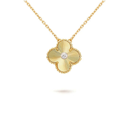 [LOXURA]CLOVER 15MM DIAMOND SINGLE FLOWER NECKLACE COLLECTION