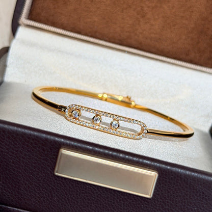 [LOXURA]Move Pavé Diamond Bangle Bracelet M