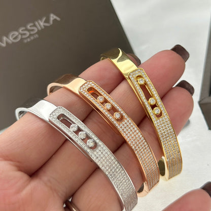 [LOXURA]Move Noa Rose Gold Pavé Diamond Bangle Bracelet