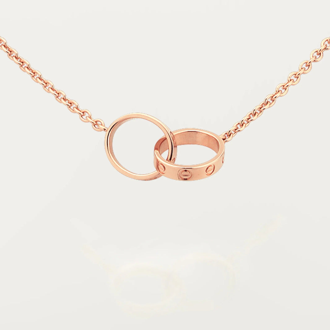 [LOXURA]LOVE DOUBLE RING NECKLACE