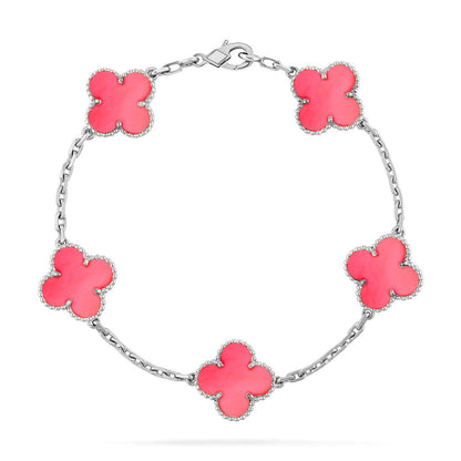 [LOXURA] CLOVER 5 MOTIFS  PINK MOP BRACELET COLLECTION