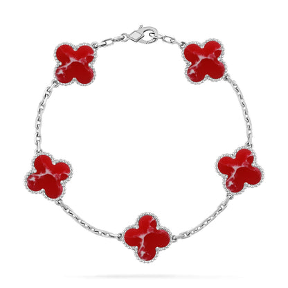 [LOXURA]CLOVER 5 MOTIF RED PATTERN BRACELET COLLECTION