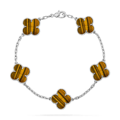 [LOXURA] CLOVER 5 MOTIFS TIGER EYE BRACELET COLLECTION