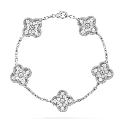 [LOXURA] CLOVER 5 MOTIF FULL DIAMOND BRACELET COLLECTION