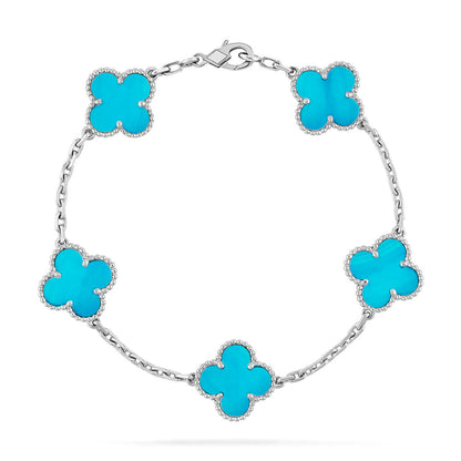 [LOXURA] CLOVER 5 MOTIF TURQUOISE BRACELET COLLECTION
