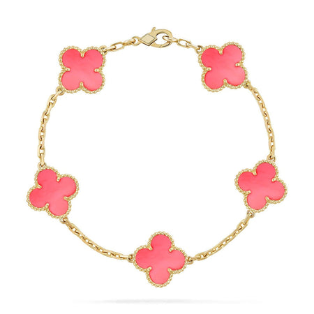 [LOXURA] CLOVER 5 MOTIFS  PINK MOP BRACELET COLLECTION