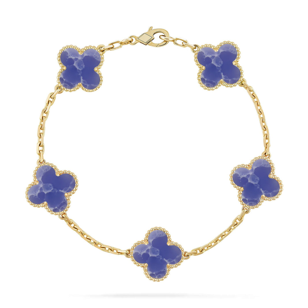 [LOXURA]CLOVER 5 MOTIF BLUE VEINS BRACELET COLLECTION