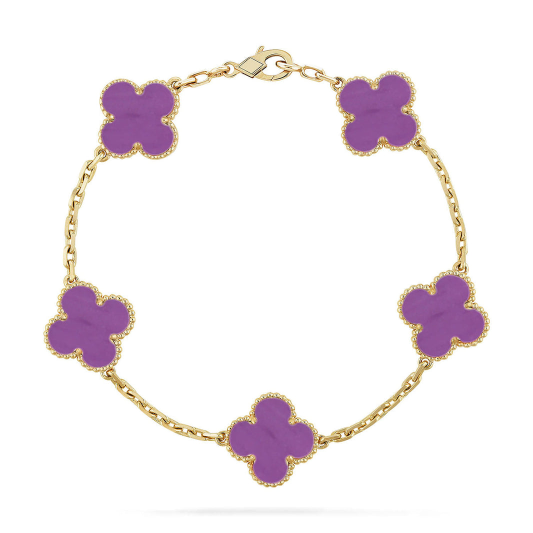 [LOXURA] CLOVER 5 MOTIF VIOLET BRACELET COLLECTION